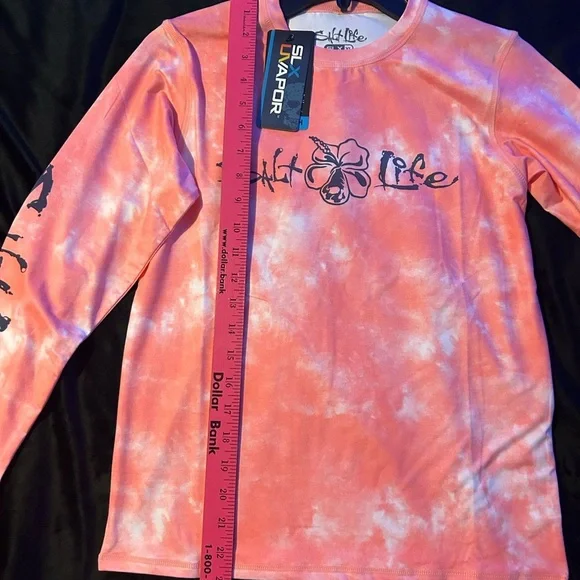 Salt Life UV Vapor Tie Dye Long Sleeve Rash Guard Sun Shirt SLX/YL Large NWT - Picture 3 of 10